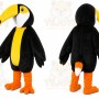 Black Toucan Mascot Costume with Custom Logo