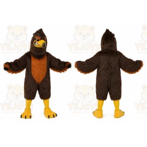 Brown Eagle Mascot Costume with Custom Logo