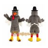 Gray Turkey Mascot Costume with Custom Logo