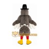 Gray Turkey Mascot Costume with Custom Logo