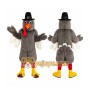 Gray Turkey Mascot Costume with Custom Logo