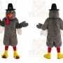 Gray Turkey Mascot Costume with Custom Logo
