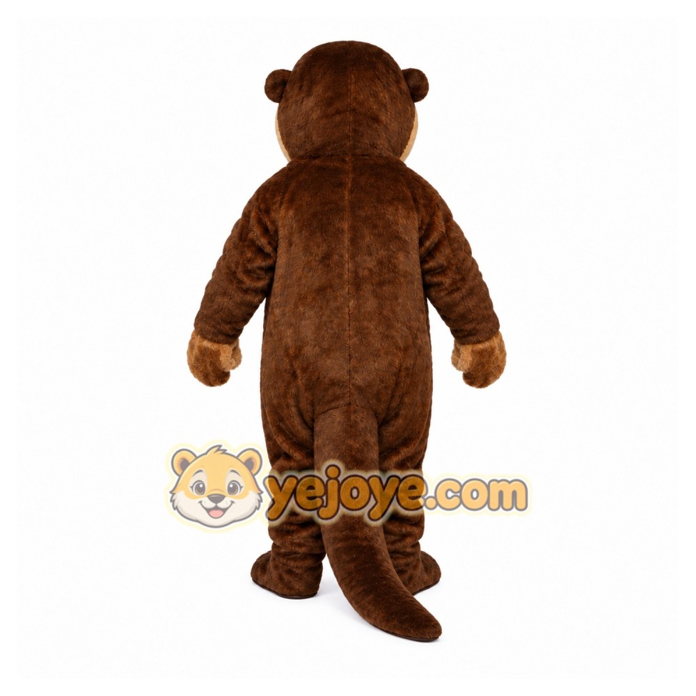 Brown Otter Mascot Costume with Custom Logo