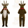 Brown Reindeer Mascot Costume with Custom Logo