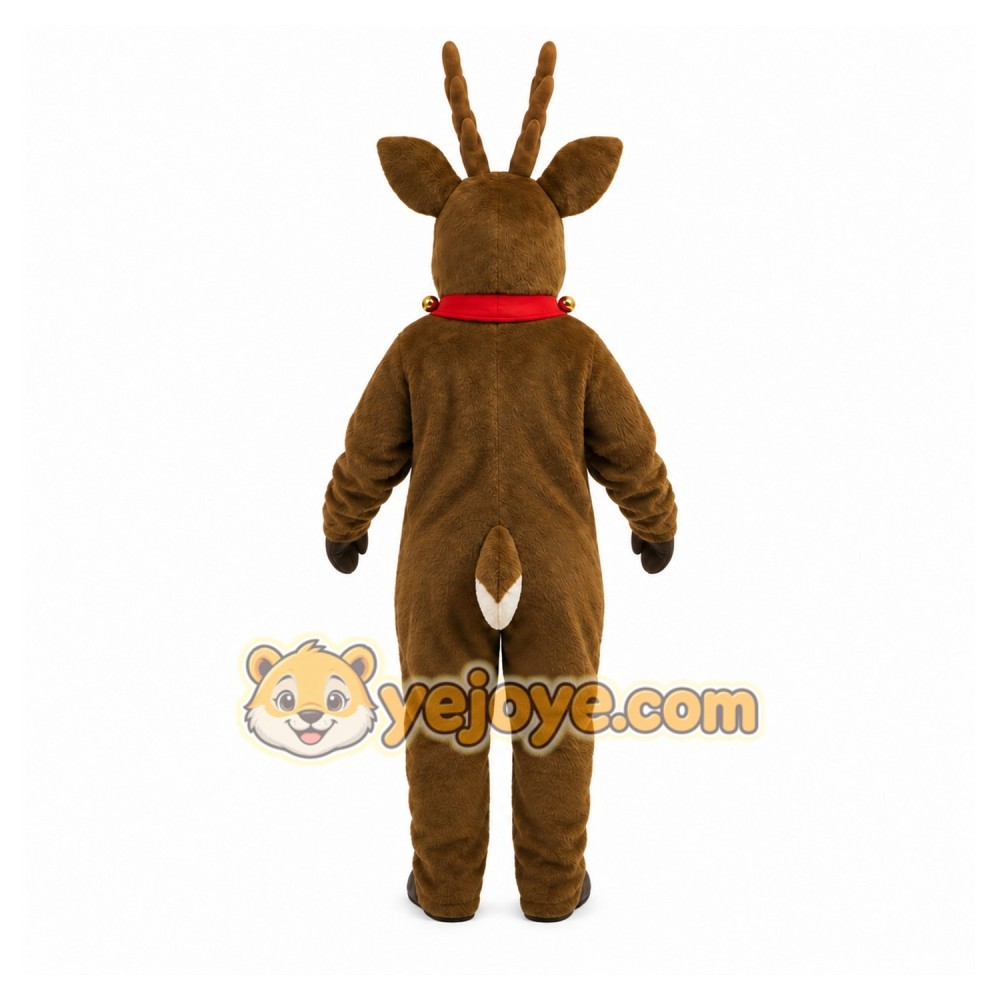Brown Reindeer Mascot Costume with Custom Logo Brown Reindeer Mascot Costume with Custom Logo
