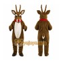 Brown Reindeer Mascot Costume with Custom Logo