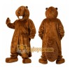 Brown Beaver Mascot Costume with Custom Logo Brown Beaver Mascot Costume with Custom Logo