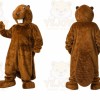 Brown Beaver Mascot Costume with Custom Logo
