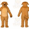 Tan Dog Mascot Costume with Custom Logo