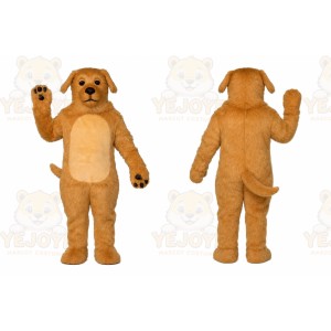 Tan Dog Mascot Costume with Custom Logo