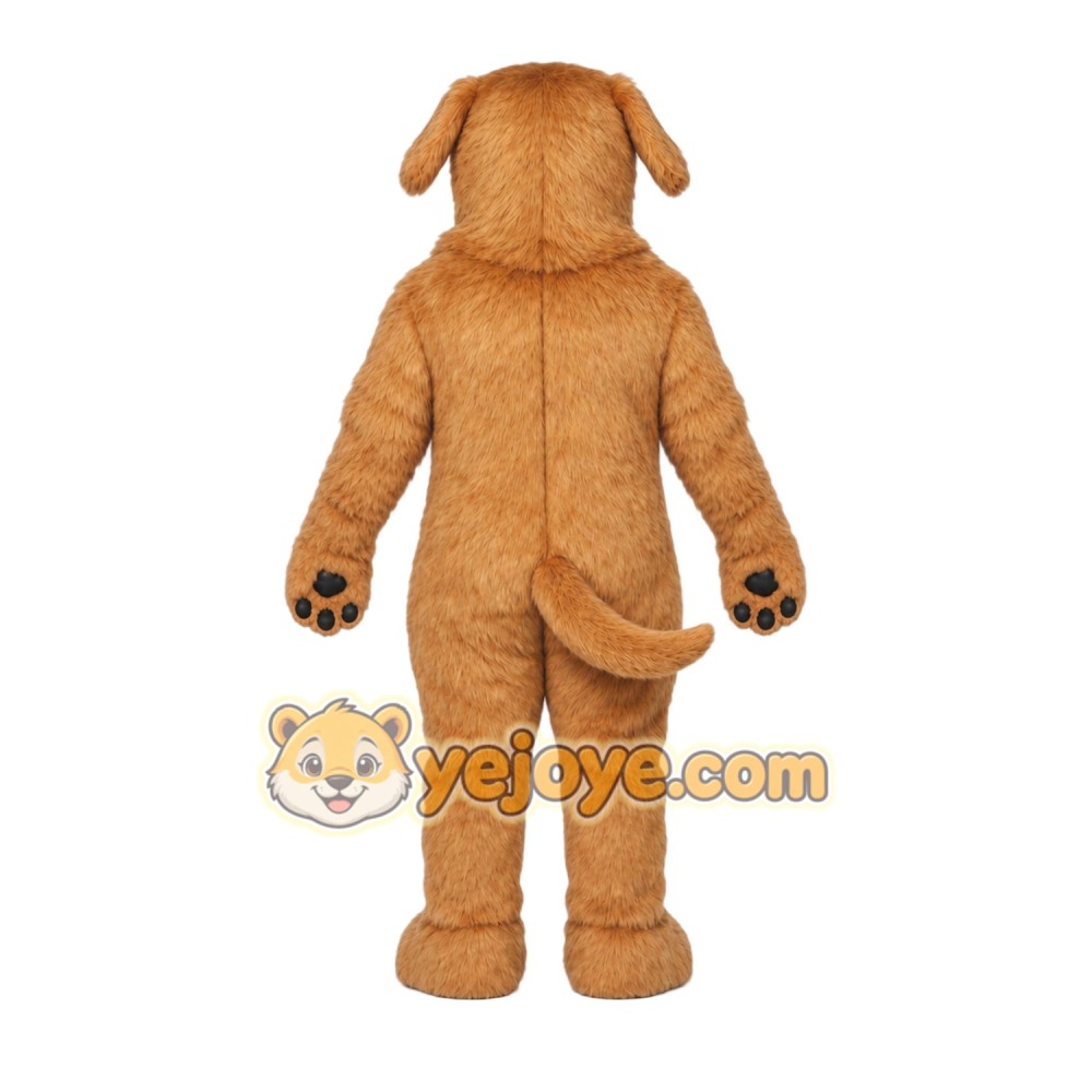 Tan Dog Mascot Costume with Custom Logo Tan Dog Mascot Costume with Custom Logo