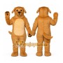 Tan Dog Mascot Costume with Custom Logo