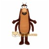 Brown Cockroach Mascot Costume with Custom Logo