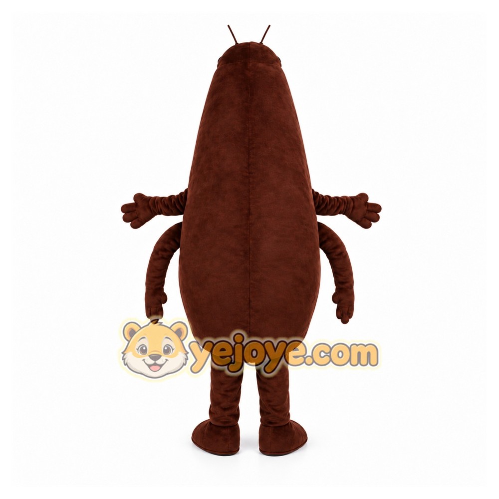 Brown Cockroach Mascot Costume with Custom Logo