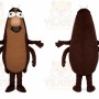 Brown Cockroach Mascot Costume with Custom Logo