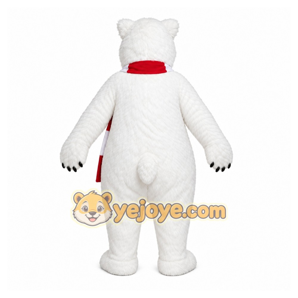 White Polar Bear Mascot Costume with Custom Logo White Polar Bear Mascot Costume with Custom Logo