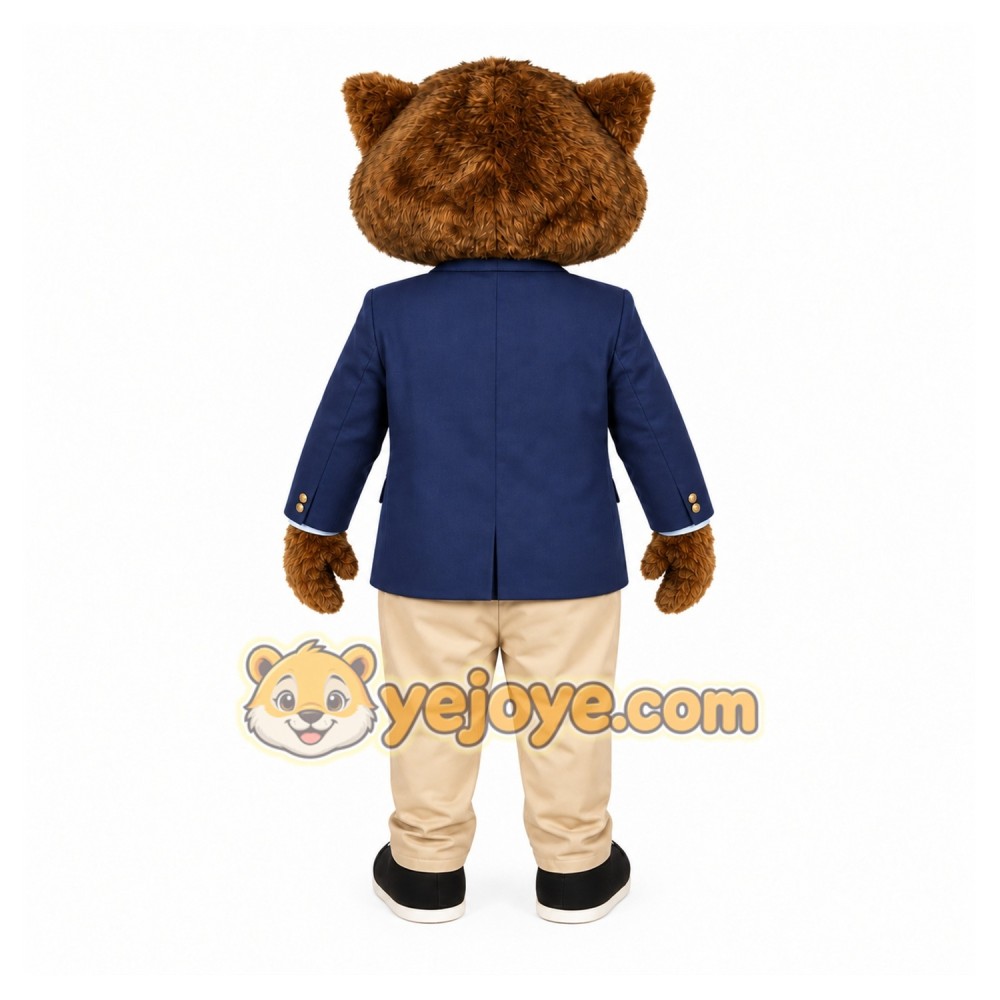 Brown Wildcat Mascot Costume with Custom Logo Brown Wildcat Mascot Costume with Custom Logo