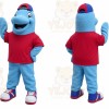 Blue Dinosaur Mascot Costume with Custom Logo