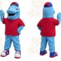 Blue Dinosaur Mascot Costume with Custom Logo