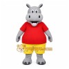 Gray Hippopotamus Mascot Costume with Custom Logo Gray Hippopotamus Mascot Costume with Custom Logo