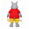 Gray Hippopotamus Mascot Costume with Custom Logo Gray Hippopotamus Mascot Costume with Custom Logo