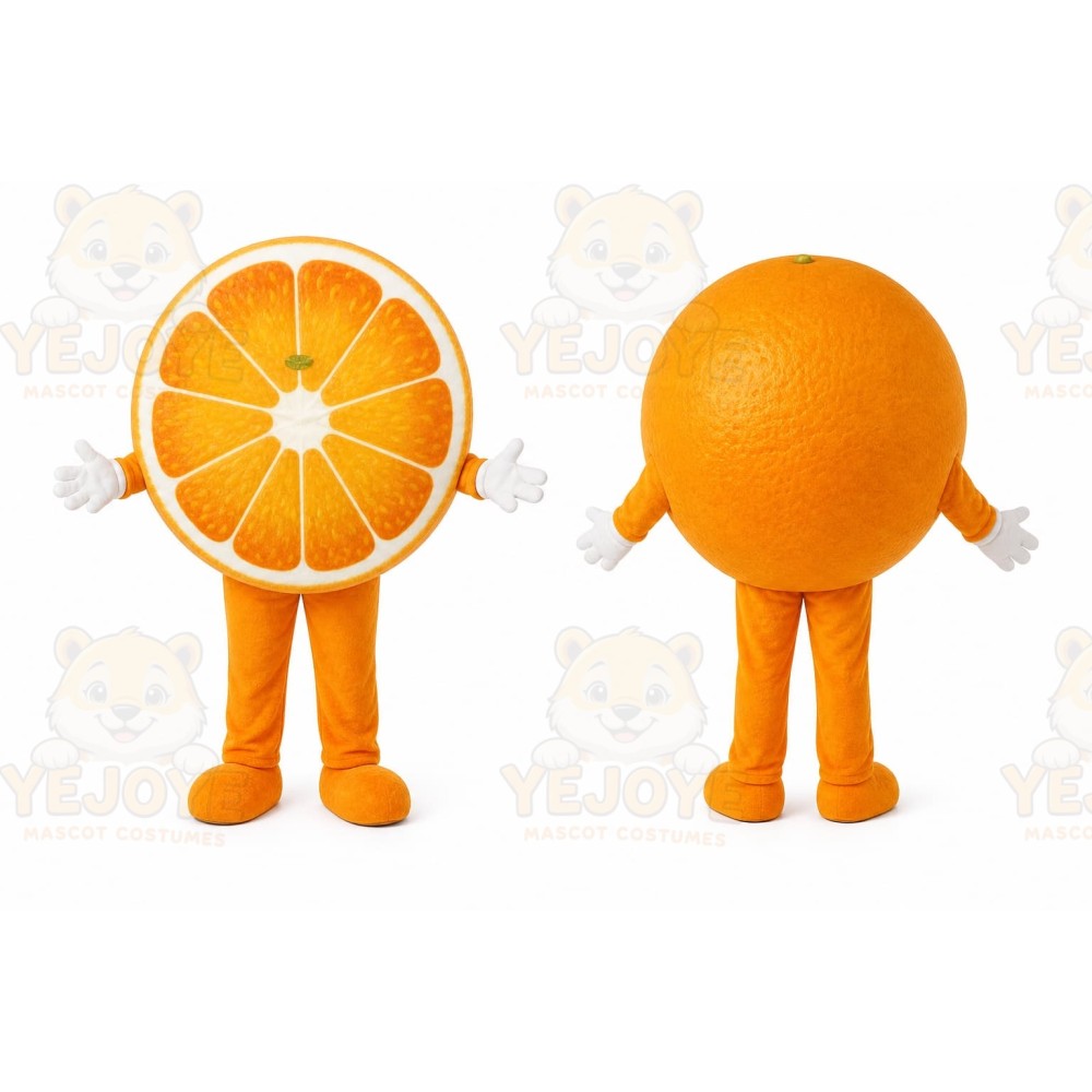 Orange Fruit Mascot Costume with Custom Logo