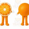 Orange Fruit Mascot Costume with Custom Logo