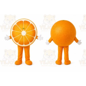 Orange Fruit Mascot Costume with Custom Logo
