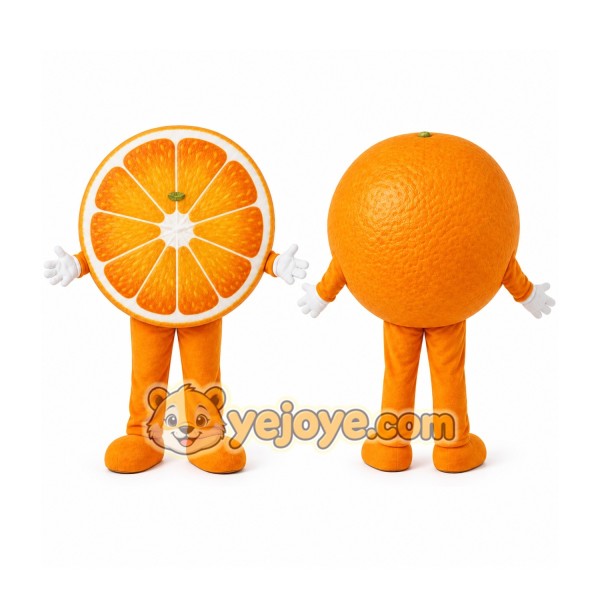 Orange Fruit Mascot Costume with Custom Logo