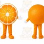 Orange Fruit Mascot Costume with Custom Logo
