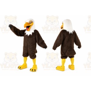 Brown Eagle Mascot Costume with Custom Logo