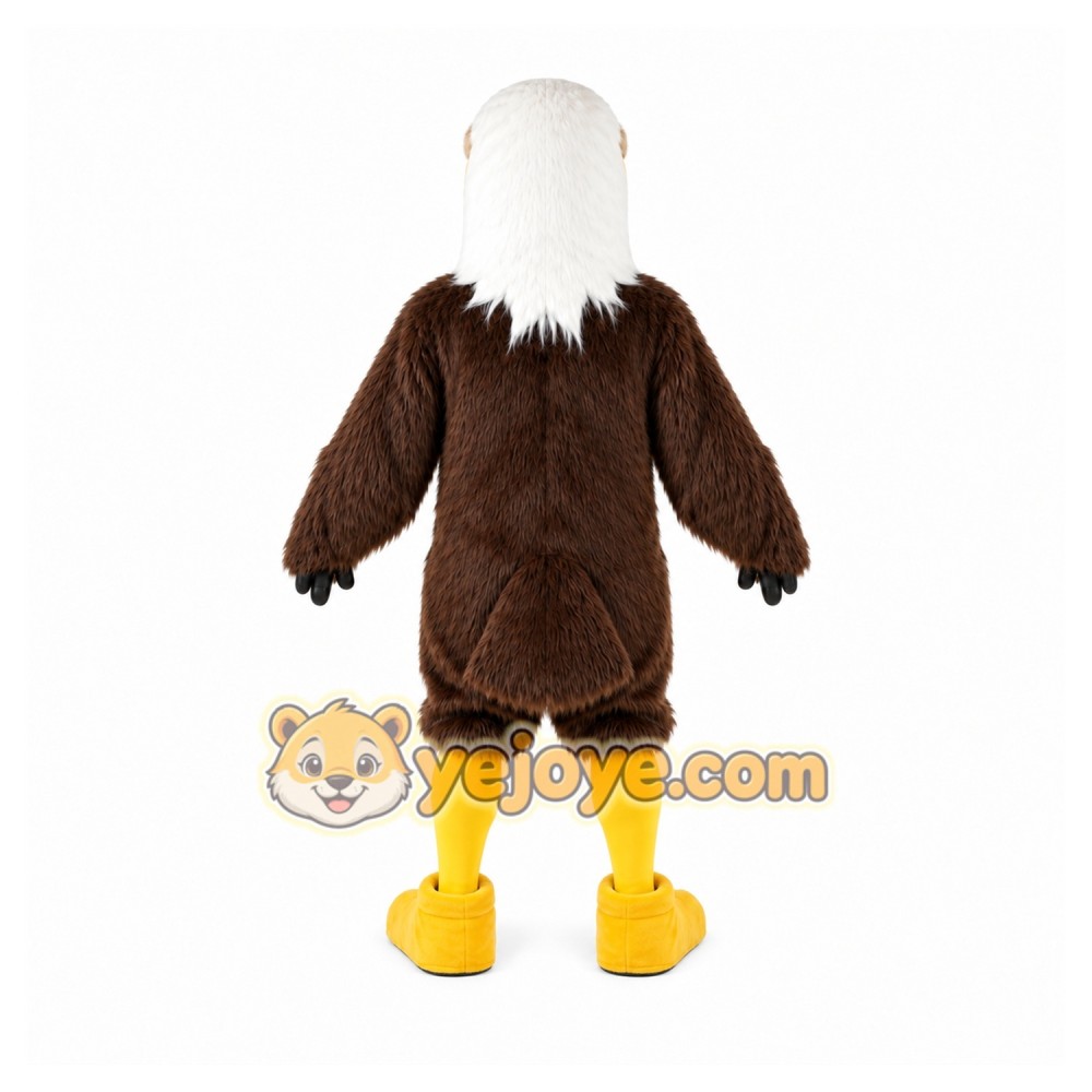 Brown Eagle Mascot Costume with Custom Logo