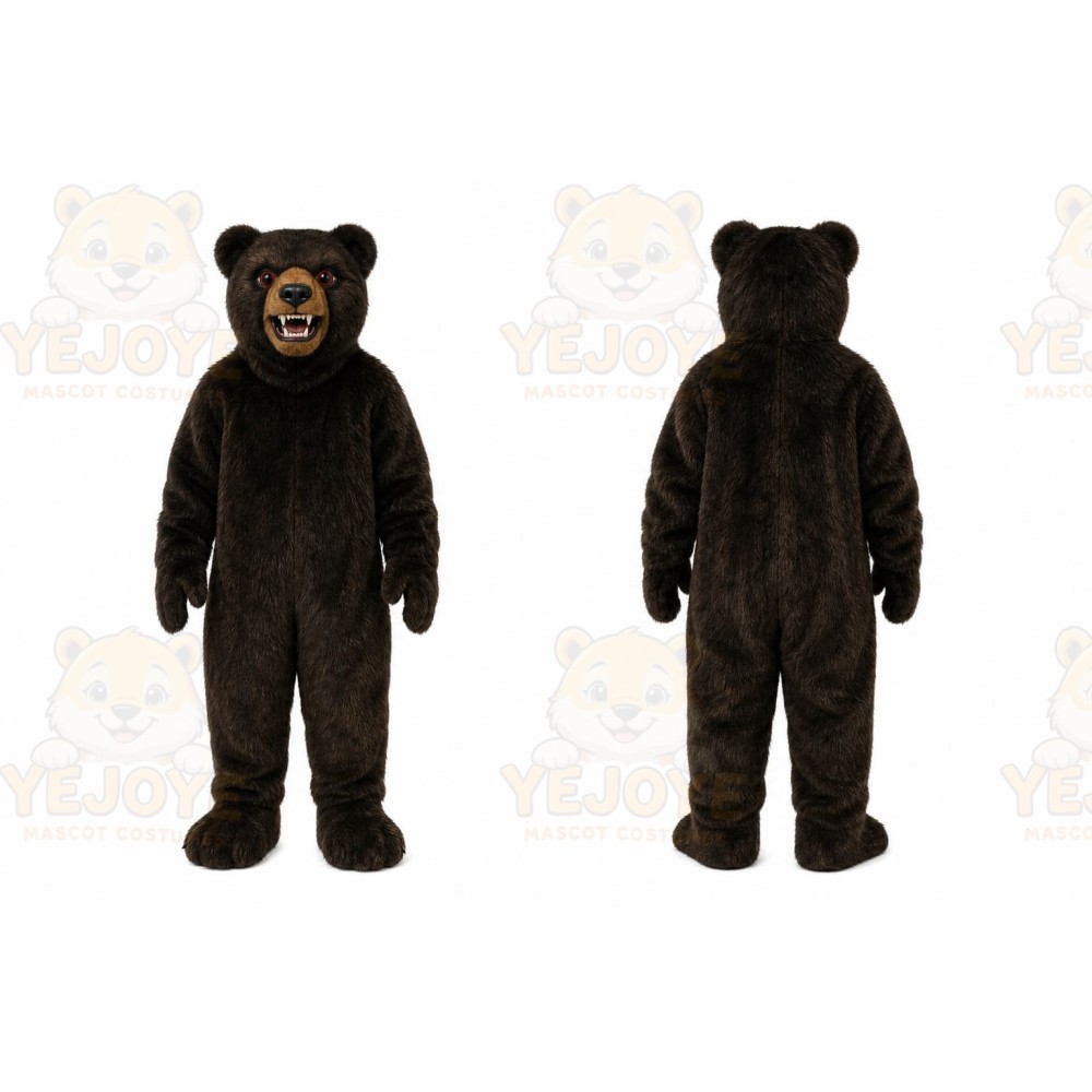 Brown Bear Mascot Costume with Custom Logo