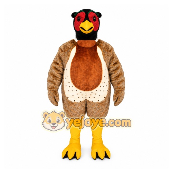 Brown Bird Mascot Costume with Custom Logo