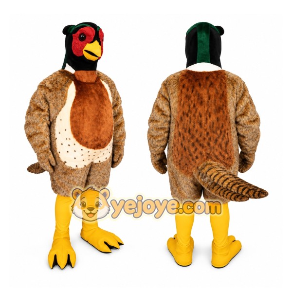 Brown Bird Mascot Costume with Custom Logo
