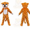 Orange Cougar Mascot Costume with Custom Logo