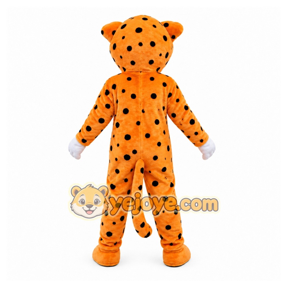 Orange Spotted Big Cat Mascot Costume with Custom Logo Orange Spotted Big Cat Mascot Costume with Custom Logo