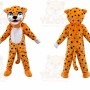 Orange Cougar Mascot Costume with Custom Logo