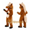 Brown Horse Mascot Costume with Custom Logo