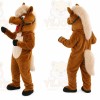 Brown Horse Mascot Costume with Custom Logo