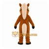 Brown Horse Mascot Costume with Custom Logo