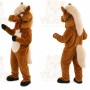 Brown Horse Mascot Costume with Custom Logo