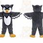 Gray Owl Mascot Costume with Custom Logo