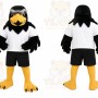 Black Bird Mascot Costume with Custom Logo