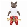 Gray Wolf Mascot Costume with Custom Logo Gray Wolf Mascot Costume with Custom Logo