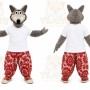 Gray Wolf Mascot Costume with Custom Logo
