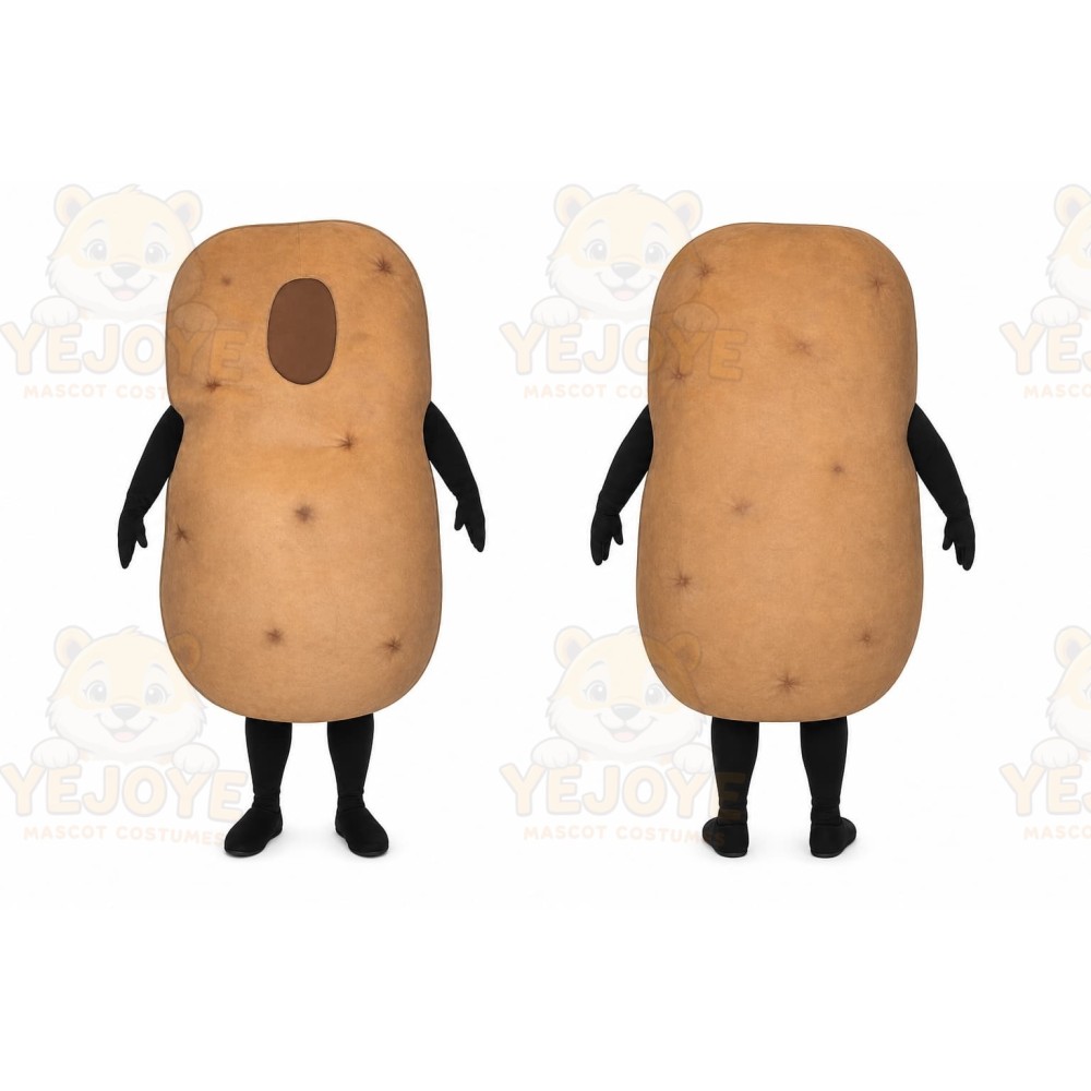 Brown Potato Mascot Costume with Custom Logo