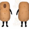 Brown Potato Mascot Costume with Custom Logo