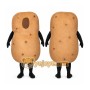 Brown Potato Mascot Costume with Custom Logo