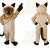 Brown Cat Mascot Costume with Custom Logo